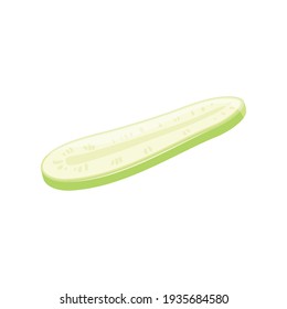Sliced vegetables composition with flat isolated image of half green cabbage cut through vector illustration