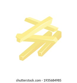 Sliced vegetables composition with flat isolated image of potato cut through vector illustration