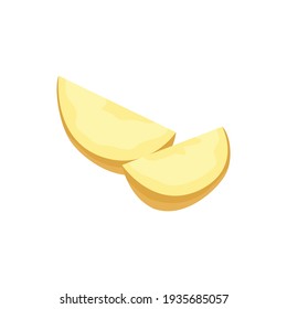 Sliced vegetables composition with flat isolated image of sliced potato vector illustration