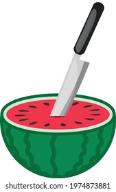 Sliced Water Melon vector art and illustration