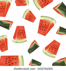 Sliced watermelon background on a white.