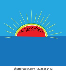 Sliced watermelon icon. Summer food concept.