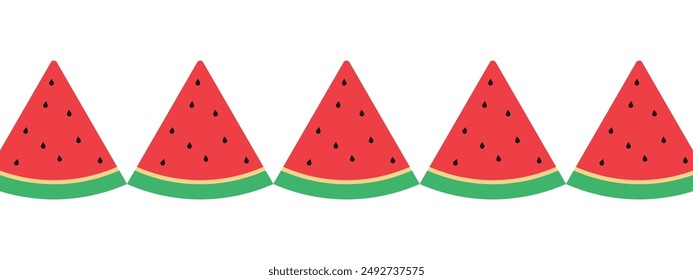 Sliced of watermelon isolated on transparent background