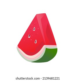 Sliced of watermelon isolated on white background. Vector illustration of fruit.