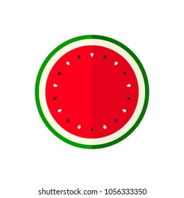 Sliced watermelon pattern on background. Flat lay, top view. Vector illustration
