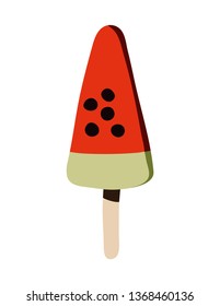 sliced watermelon popsicle illustration