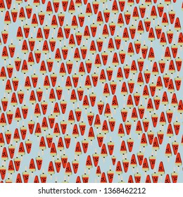 sliced watermelon popsicle seamless pattern 