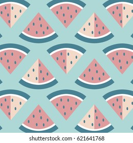 Sliced watermelon seamless pattern