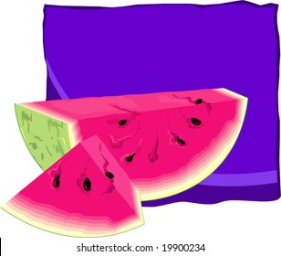 sliced watermelon and slice	
