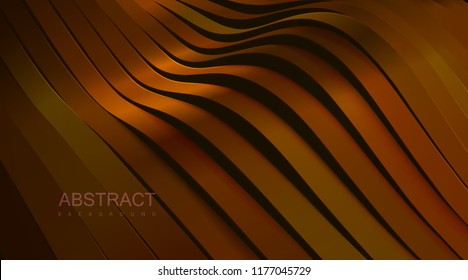 Sliced wavy surface. Vector futuristic illustration. Light abstract background. 3d relief with curved plastic ribbons. Decoration element. Modern trendy cover design