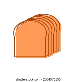 Sliced wheat bread vector. Simple bread clipart design.