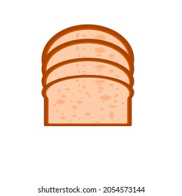 Sliced wheat bread vector. Simple bread clipart design.