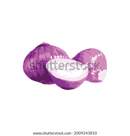 sliced and whole red union vector illustration isolated in white background