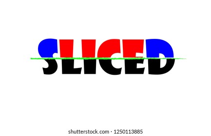 Sliced word with line