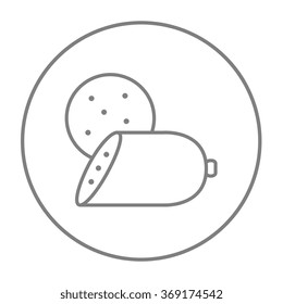 Sliced wurst line icon.