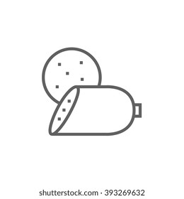 Sliced wurst line icon.