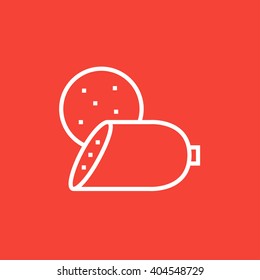 Sliced wurst line icon.