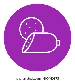 Sliced wurst line icon.