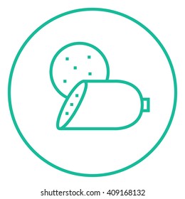 Sliced wurst line icon.