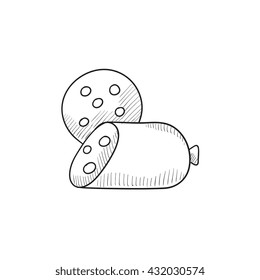 Icono de esbozo vectorial de mecha aislado en el fondo. Icono de la correa de la mano. Icono de boceto cortado para infografía, sitio web o aplicación.