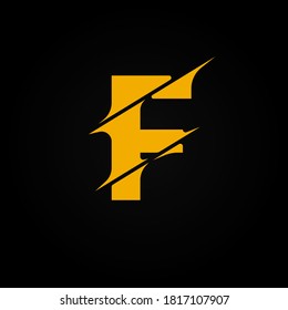 Sliced yellow character from a fontset, vector illustration