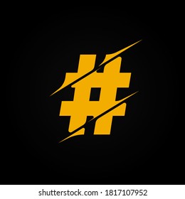 Sliced yellow character from a fontset, vector illustration
