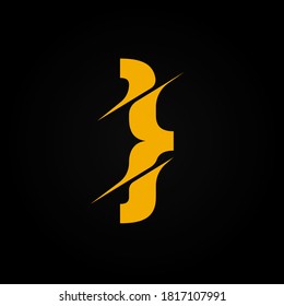 Gelbe Zeichen aus einem Fontset, Vektorgrafik