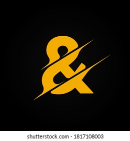 Sliced yellow character from a fontset, vector illustration