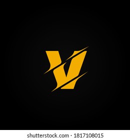 Carácter amarillo rebanado de una fontset, ilustración vectorial