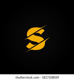 Carácter amarillo rebanado de una fontset, ilustración vectorial