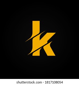 Carácter amarillo rebanado de una fontset, ilustración vectorial