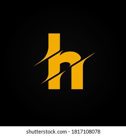 Sliced yellow character from a fontset, vector illustration