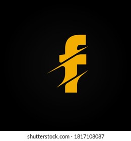 Sliced yellow character from a fontset, vector illustration
