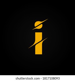 Sliced yellow character from a fontset, vector illustration