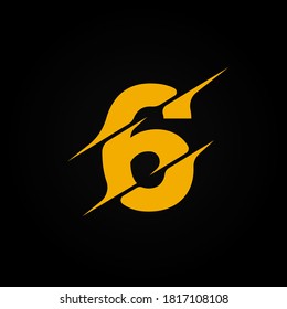 Sliced yellow character from a fontset, vector illustration