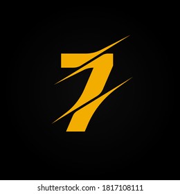 Sliced yellow character from a fontset, vector illustration