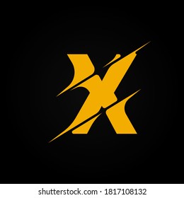 Carácter amarillo rebanado de una fontset, ilustración vectorial