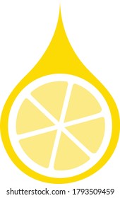 Icono de gota de limón amarillo rebanado
