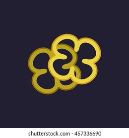sliced yellow paprika icon in flat style