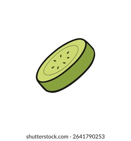 a sliced zucchini in coin like vector layers 