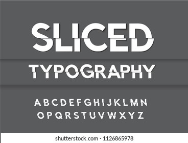 sliced/shifted typography design vector