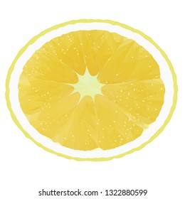 Sliceof lemon. Low Poly style.