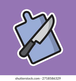 Slicer Board editierbare Cartoon Stil Aufkleber Vektor