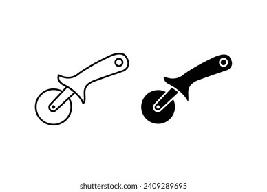 Slicer pizza icon set. vector illustration