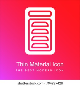Slicer red and pink gradient material white icon minimal design