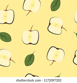 Slices of apple seamless pattern vector illustration