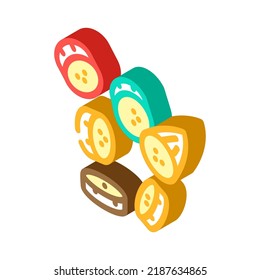 slices banana isometric icon vector. slices banana sign. isolated symbol illustration