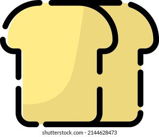 Trozos de pan, ilustración, vector sobre un fondo blanco.