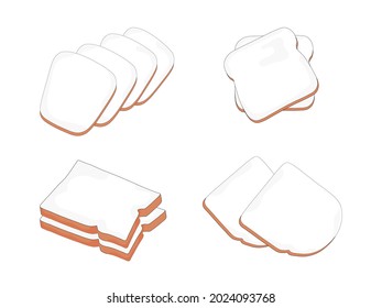 Slices of bread in various shapes are homemade bread.