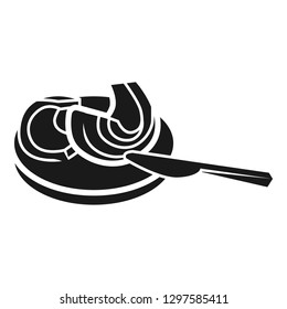 Slices of butter on bread icon. Simple illustration of slices of butter on bread vector icon for web design isolated on white background